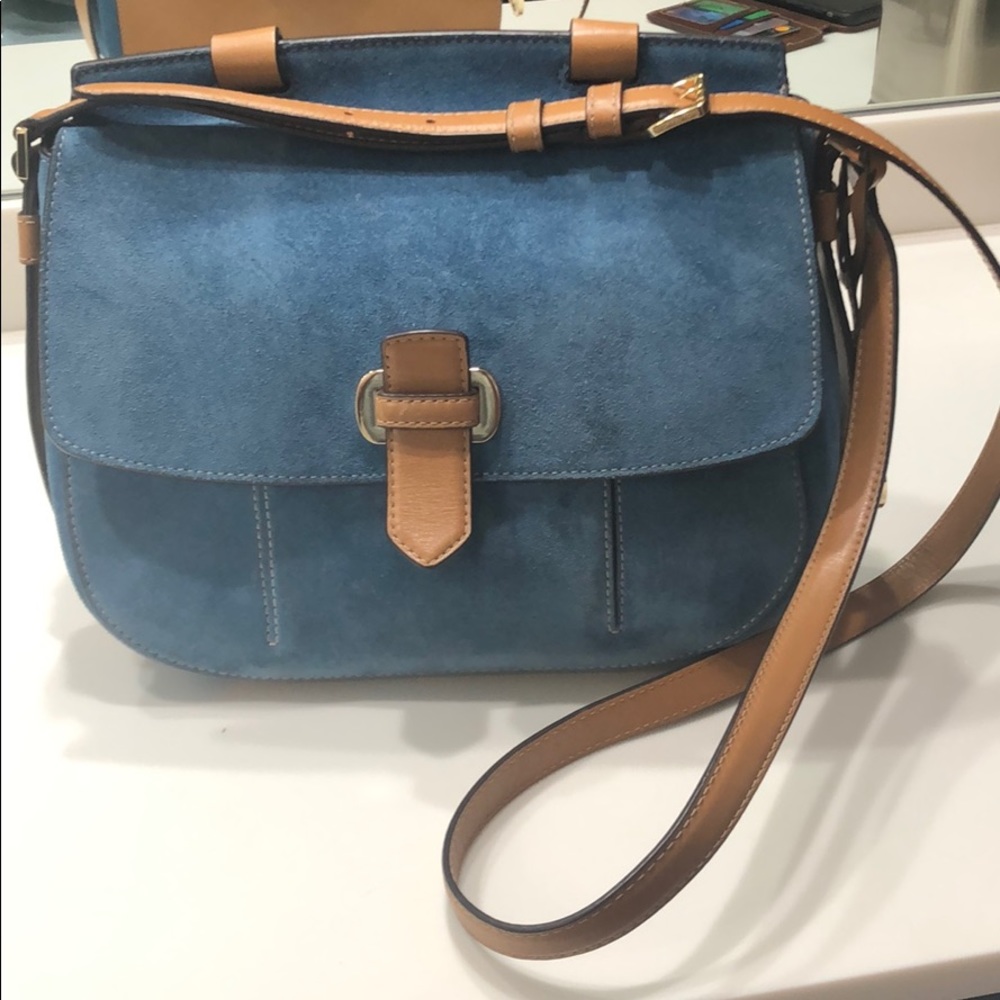 Michael Kors blue sued crossbody